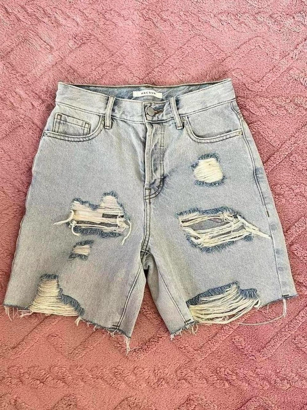Pacsun light Wash High-Rise bermuda Shorts Denim jorts